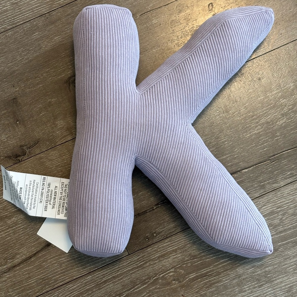 Purple Alphabet K Pillow